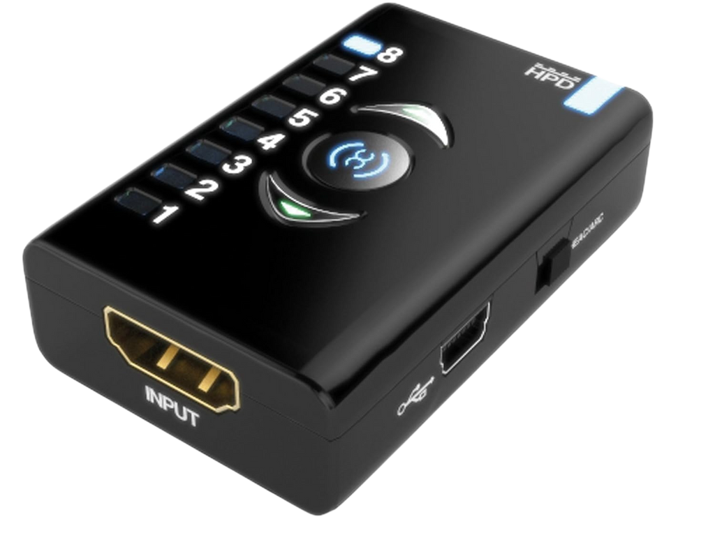 Dr HDMI with HDMI input, Mini-USB port and illuminated EDID bank LEDs