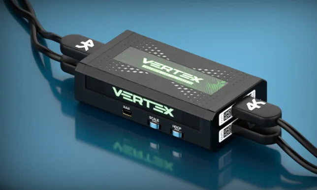 HDfury Vertex 2x2 HDMI matrix with built-in scaler and format converter, connected with 4K HDMI cables