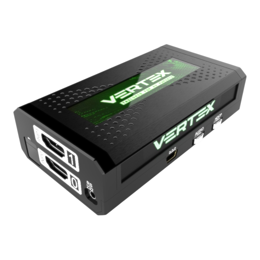 HDfury Vertex 4K 18Gbps HDMI 2x2 matrix and scaler with OLED, HDMI inputs, RS232, mini USB, AUDIO and HDCP switches